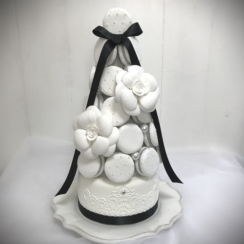 ハンドメイド粘土♡カメリアマカロンタワー