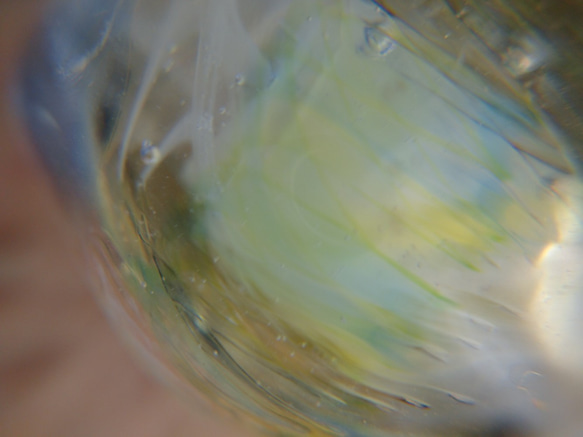 海辺の陽光の 帯留め ガラス とんぼ玉 和小物 4枚目の画像