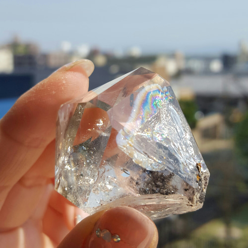 大粒！！ハーキマーダイヤモンド原石☆No4 天然石 虹色の星