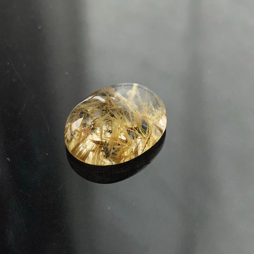 ヘマタイト入り！ルチルクォーツ☆ルースタンブル 天然石 虹色の