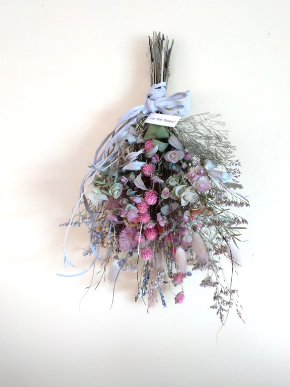 ♡かすみ草と千日紅のフレッシュブーケ♡ ぽく 