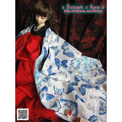 販売中】平安十二単風 水色の花模様（表着）【SD13・SD