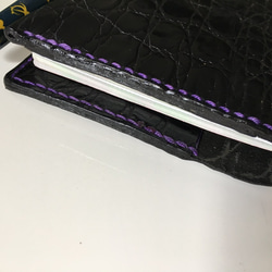 【受注製作】パスポートケース☆バイカラー黒×紫♪ 4枚目の画像