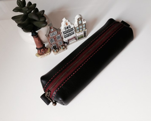 黒いジッパー式ペンケース ヤクレザー ジッパータイプ ペンケース No.266 | ブレイリオ公式