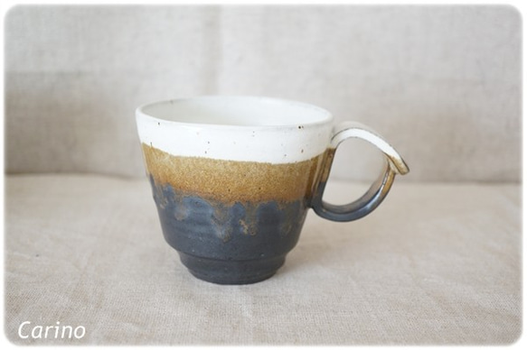 (OUTRET)コーヒーカップ　白×黒マット・3 1枚目の画像