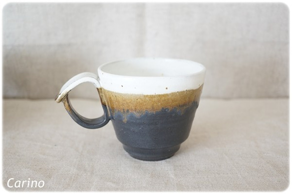 (OUTRET)コーヒーカップ　白×黒マット・3 2枚目の画像