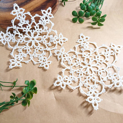 たんぽぽ色ドイリーコースター コースター ハンドメイドpico