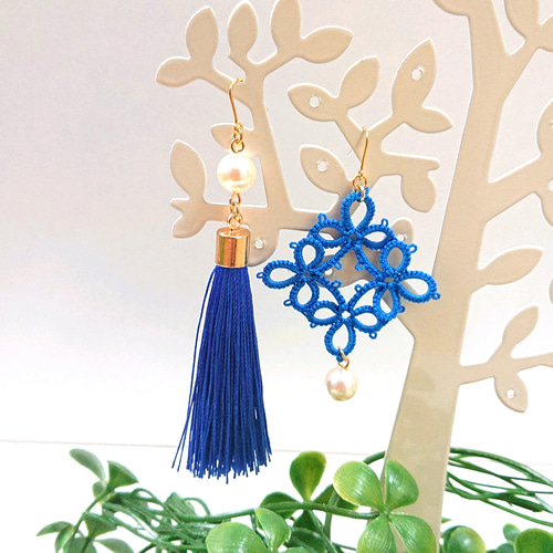 再販33　フリンジ　カラフル　ピアス　青　イヤリング　タッセル　アクセサリー 再販33フリンジカラフルピアス青イヤリングタッセルアクセサリー