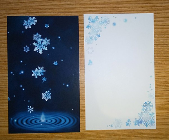 送料込【雪の雫メッセージカード】 2枚目の画像