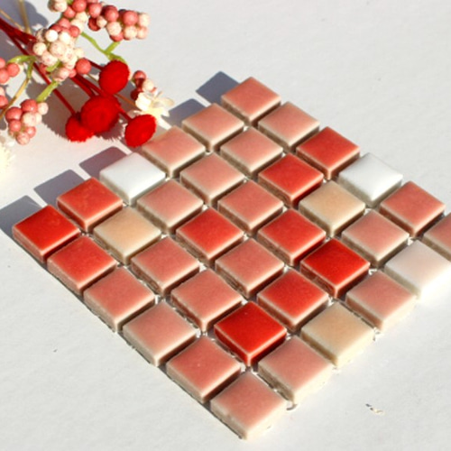 yuma　タイル　昭和レトロ　オレンジ タイル 昭和レトロ 6セット No.103（オレンジ）モザイク - メルカリ