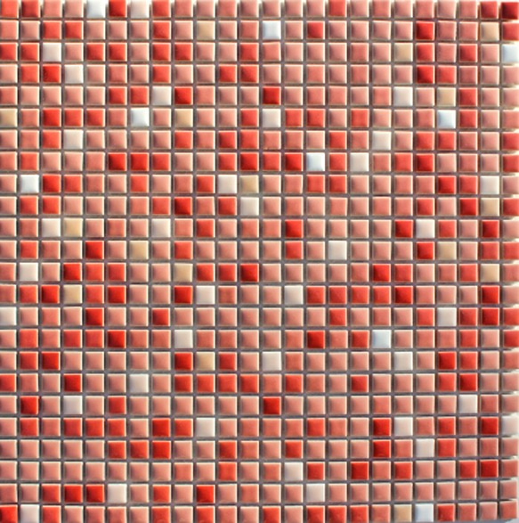 赤色ミックス　10ミリ角 モザイクタイル レトロ タイル 2枚目の画像