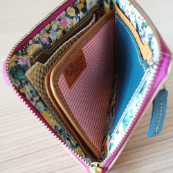 裏地も　かわいい　コンパクト　ミニL財布　ピンク 2枚目の画像