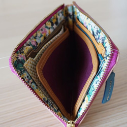 裏地も　かわいい　コンパクト　ミニL財布　ピンク 3枚目の画像