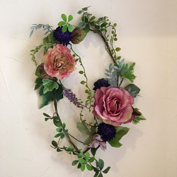 オトナリース】カラーのグリーンリース アートフラワー Flower tease