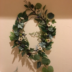 【オトナリース】カラーのグリーンリース オトナリース】カラーのグリーンリース アートフラワー Flower tease