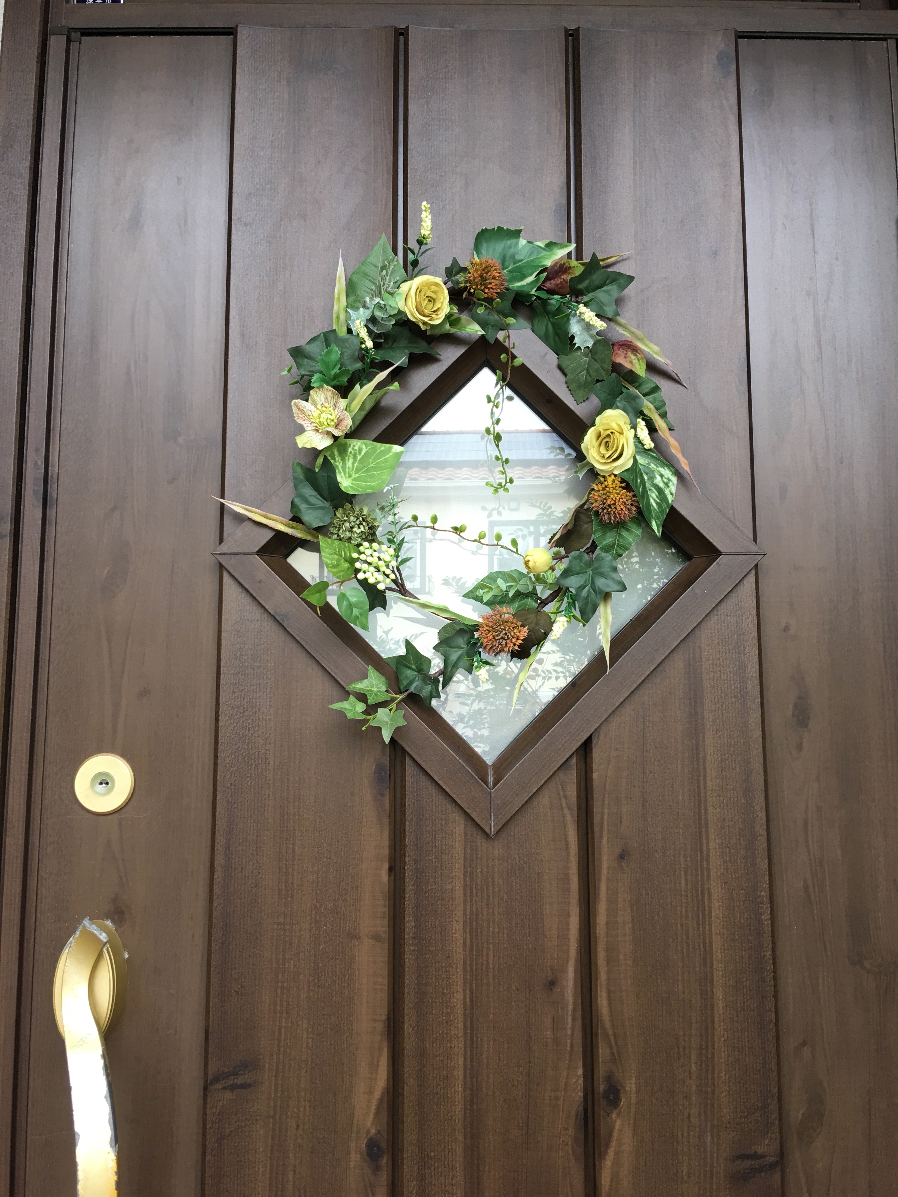 【シンプル観葉植物的シリーズ】グリーンローズのリース