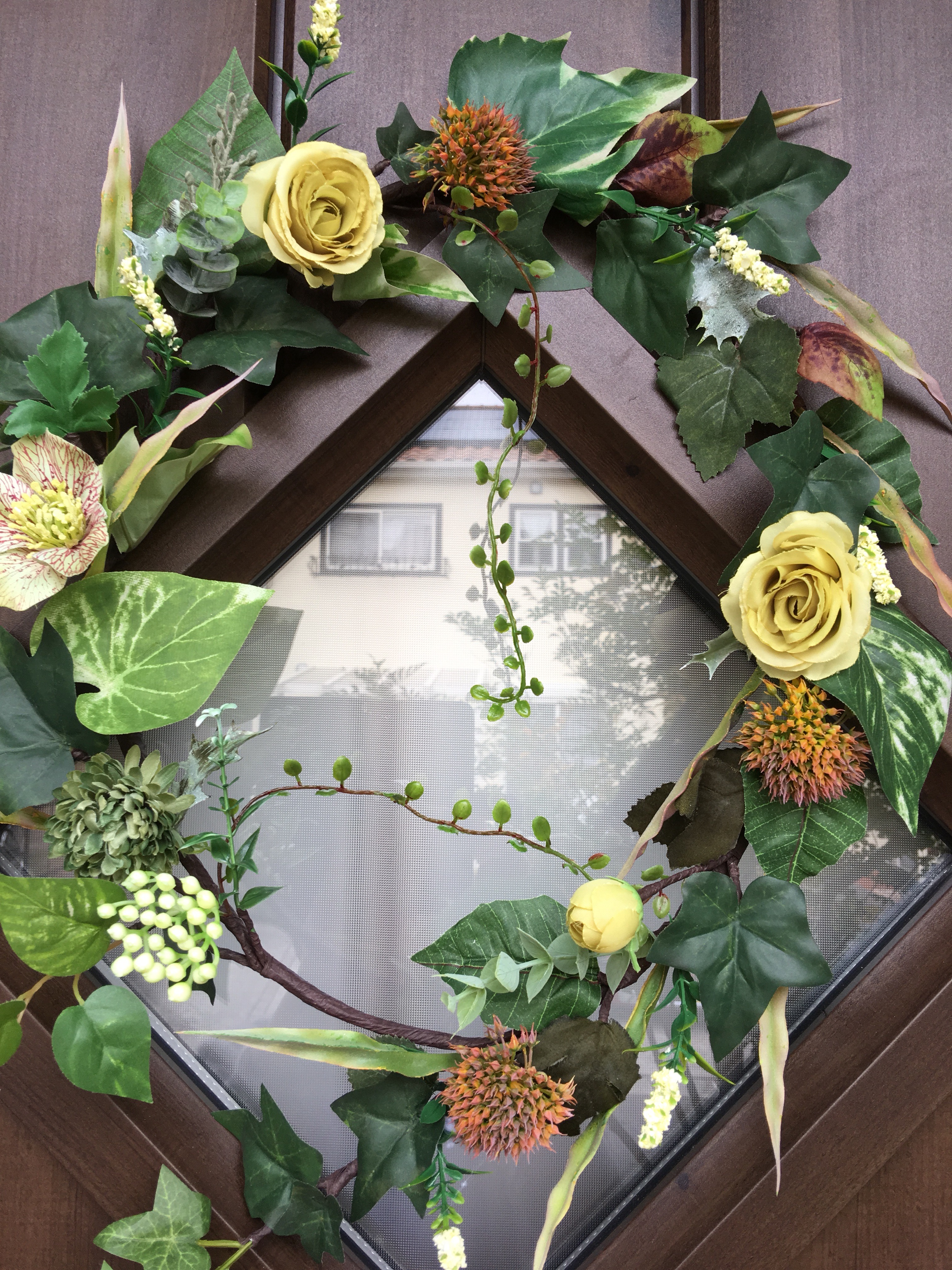 【シンプル観葉植物的シリーズ】グリーンローズのリース