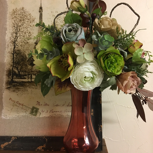 フレンチシックシリーズ❣️】 ニュアンスカラーのクリスマスローズと  