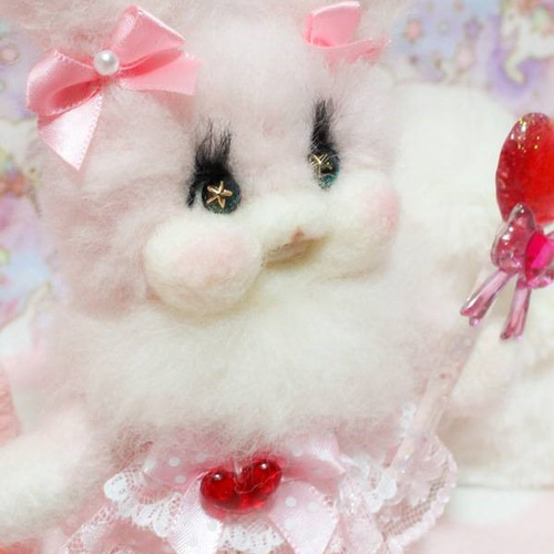 ♡MYbaby♡羊毛フェルト♡ハートスティック*ゆめかわいいうさぎちゃん