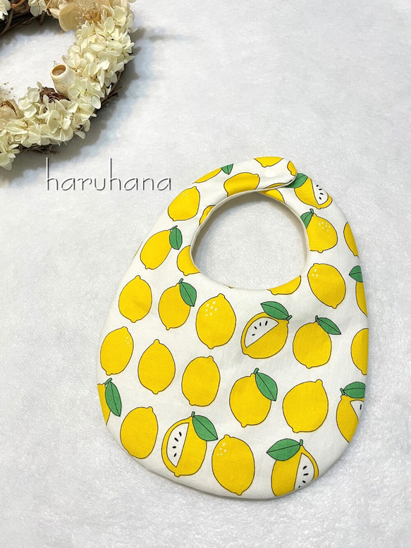 【再販✺完成品】ふんわりスタイ✴︎Fruit-lemon ✴︎レモン 1枚目の画像