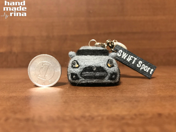 羊毛フェルト　　パグカー　スイフト180sx RU様オーダー分】羊毛フェルト ミニカー スイフトスポーツ グレー