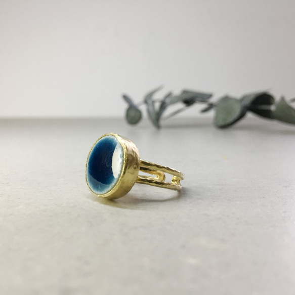 TR-03 磁磚戒指 青金石 銀色 + K18 第3張的照片