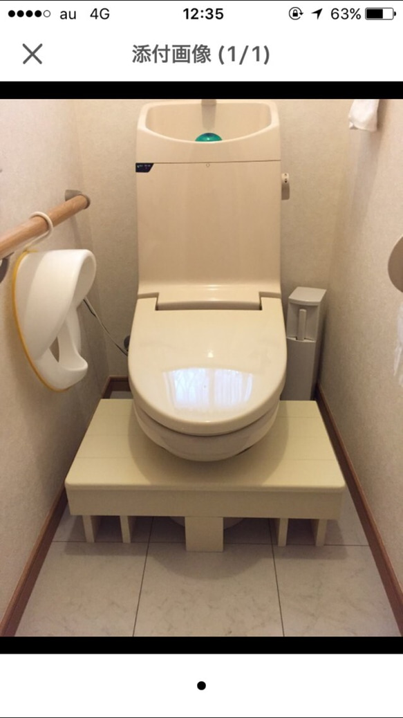 【在庫あり】トイレトレーニングに^o^  塗装付＆安心いっぱいの『お子様用トイレ踏み台』ワイド（横幅72センチ）タイプ 5枚目の画像