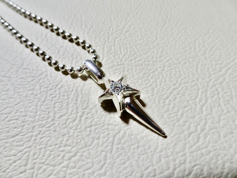 仁尾彫金『一つ星ダイヤプラチナスタースパイク』ハンドメイド206 