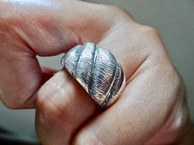 仁尾彫金『しめ縄リング縄目あり』ハンドメイド210