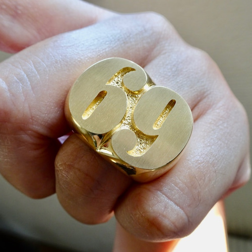 仁尾彫金『k18カボション、プラチナリング2』ハンドメイド371b