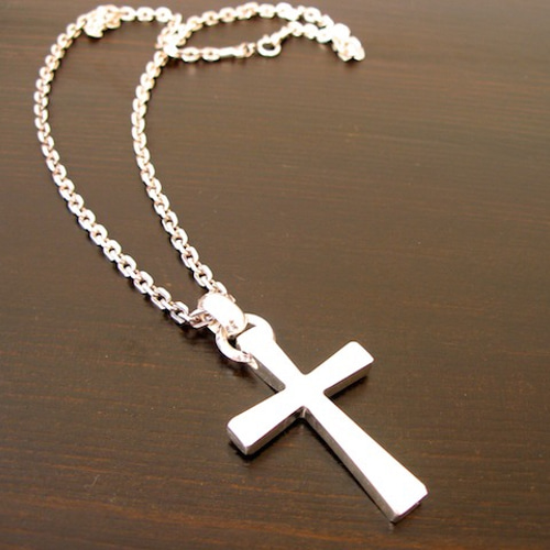 仁尾彫金『ビックシルバークロスチェーン無し』ハンドメイド101  