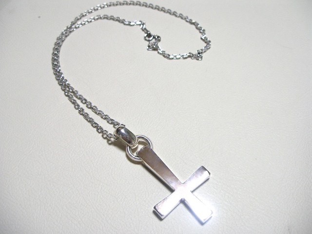 仁尾彫金『ビック逆十字クロスチェーン無し』ハンドメイド117