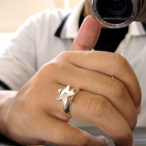 仁尾彫金『ゴールドトリックスターリング』星ハンドメイド 指輪  