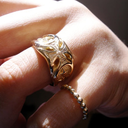 仁尾彫金『ゴールドギャラクシーアイアンクロスリング』ハンドメイド44