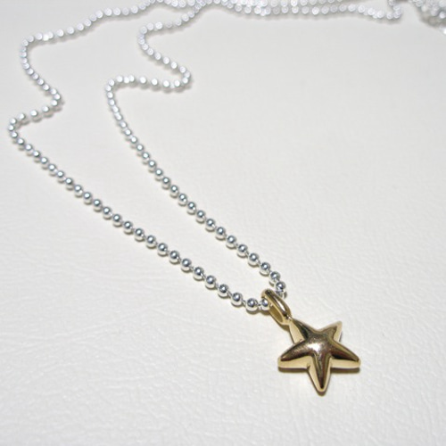 仁尾彫金『ゴールドぷっくりスターペンダント』ハンドメイド77 