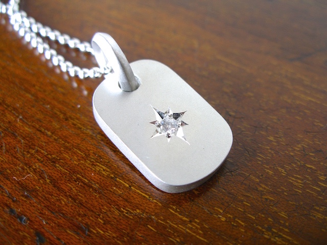 仁尾彫金『一つ星ダイヤプレート2.6mm』ハンドメイド129