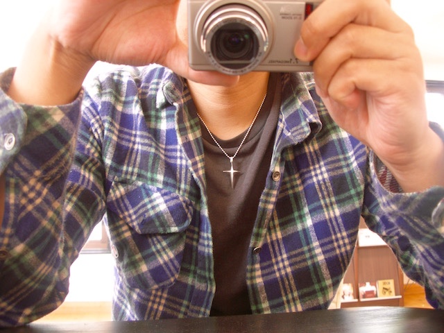 仁尾彫金『一つ星ダイヤ十字星クロス』十字架ハンドメイド137