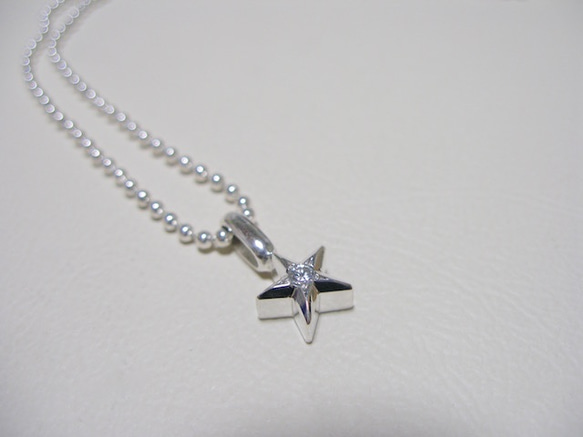 仁尾彫金『プラチナ一つ星ダイヤペンダント』ハンドメイド138 
