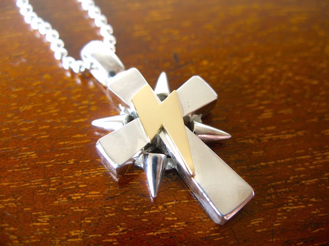 仁尾彫金『マッドフラットシルバークロスゴールドサンダー』ハンドメイド103