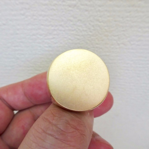 仁尾彫金『ゴールドシリンダー印台リング』ハンドメイド176 指輪 