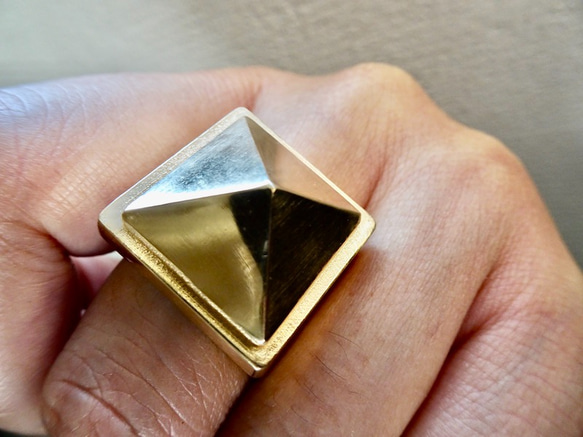 仁尾彫金『一つのゴールドスタッズリング』ハンドメイド180 指輪  