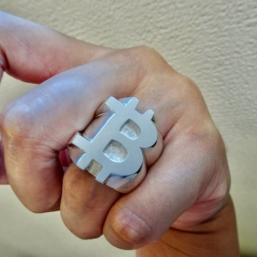 仁尾彫金『ビットコイン甲丸リング』ハンドメイド391 : 仁尾彫金
