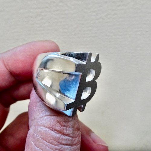 仁尾彫金『ビットコイン印台リング』ハンドメイド185 指輪