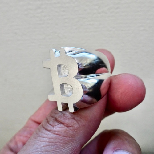 仁尾彫金『ゴールドビットコイン印台リング』ハンドメイド185