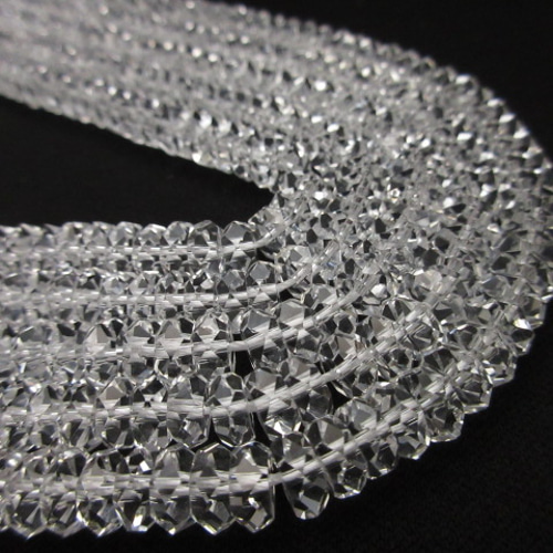 20面カット】/【ボタンカット水晶】/size(約3×約6㎜玉)/1set(20玉