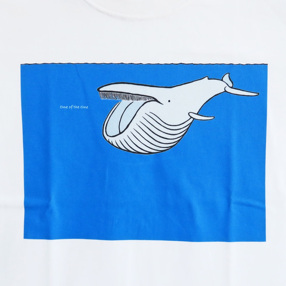 EatingTime!シロナガスクジラ・プリントTシャツ＜厚手Tシャツ・色：ホワイト＞★受注後制作作品★ 2枚目の画像