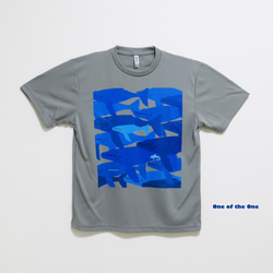 いるかはいるかな・ザトウクジラ＜プリント：ドライTシャツ・色：グレー＞★受注後制作★ 1枚目の画像