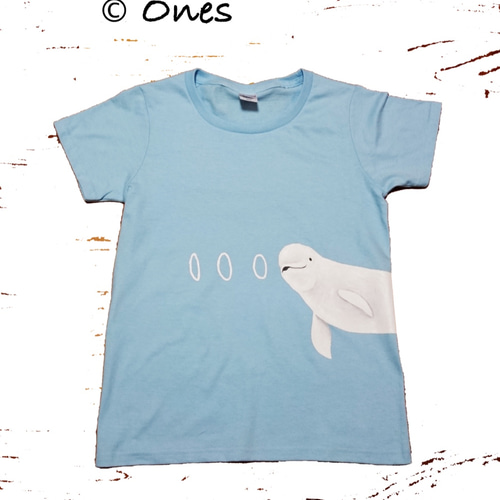 ◯Ayako様オーダー シロイルカ＆バブルリングTシャツ Tシャツ しろくま 