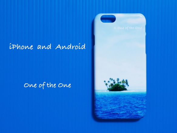 ヤシの木の島：iPhone・Android対応スマホケース＜受注後制作＞ 1枚目の画像