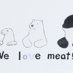 We love meat ! ＜プリントTシャツ・ホワイト＞※受注後プリント 2枚目の画像